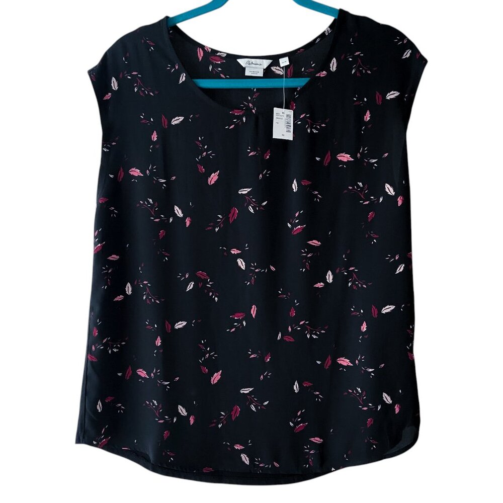 Reitmans NWT Women's Floral Print Short Sleeve Blouse Size Medium